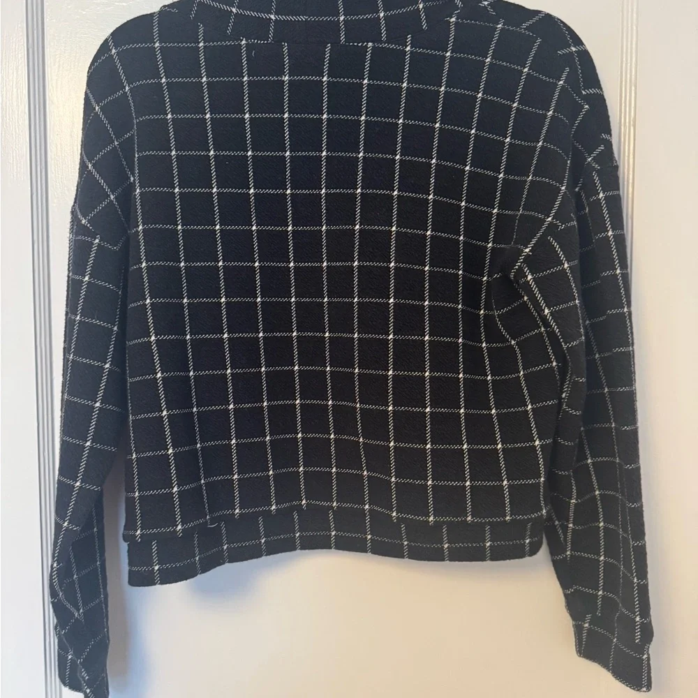 Madewell Black and White Women's Cowl Neck Sweater - Small - Picture 4 of 7